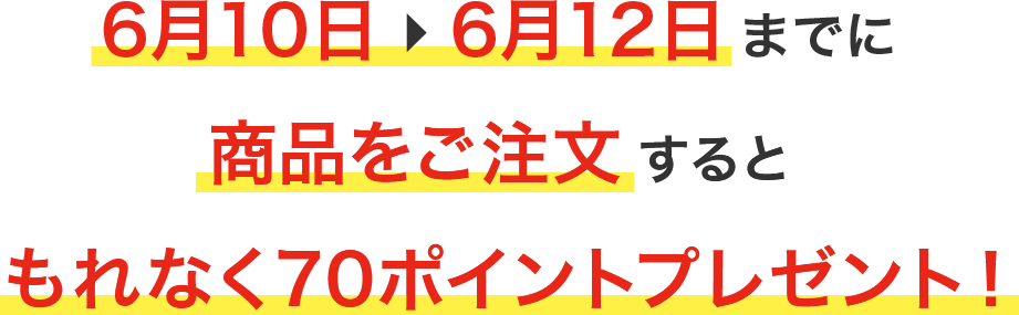 商品をご注文でもれなく70ポイントプレゼント