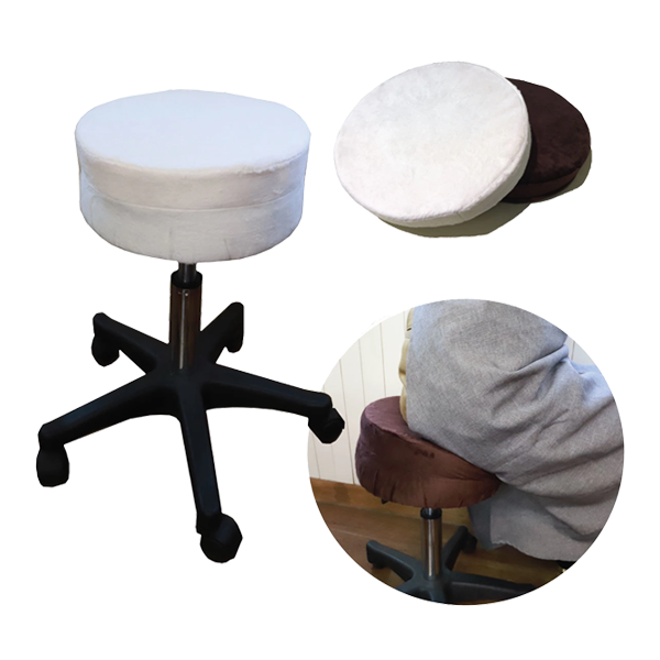 クッション付スツールカバー 直径30cm用(ホワイト)